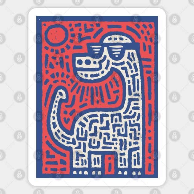 Cool Brontosaurus | Dinosaur with Sunglasses Magnet by TuncGK